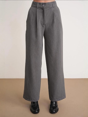 MixRay Wide leg Pleat-front trousers in Grey: front