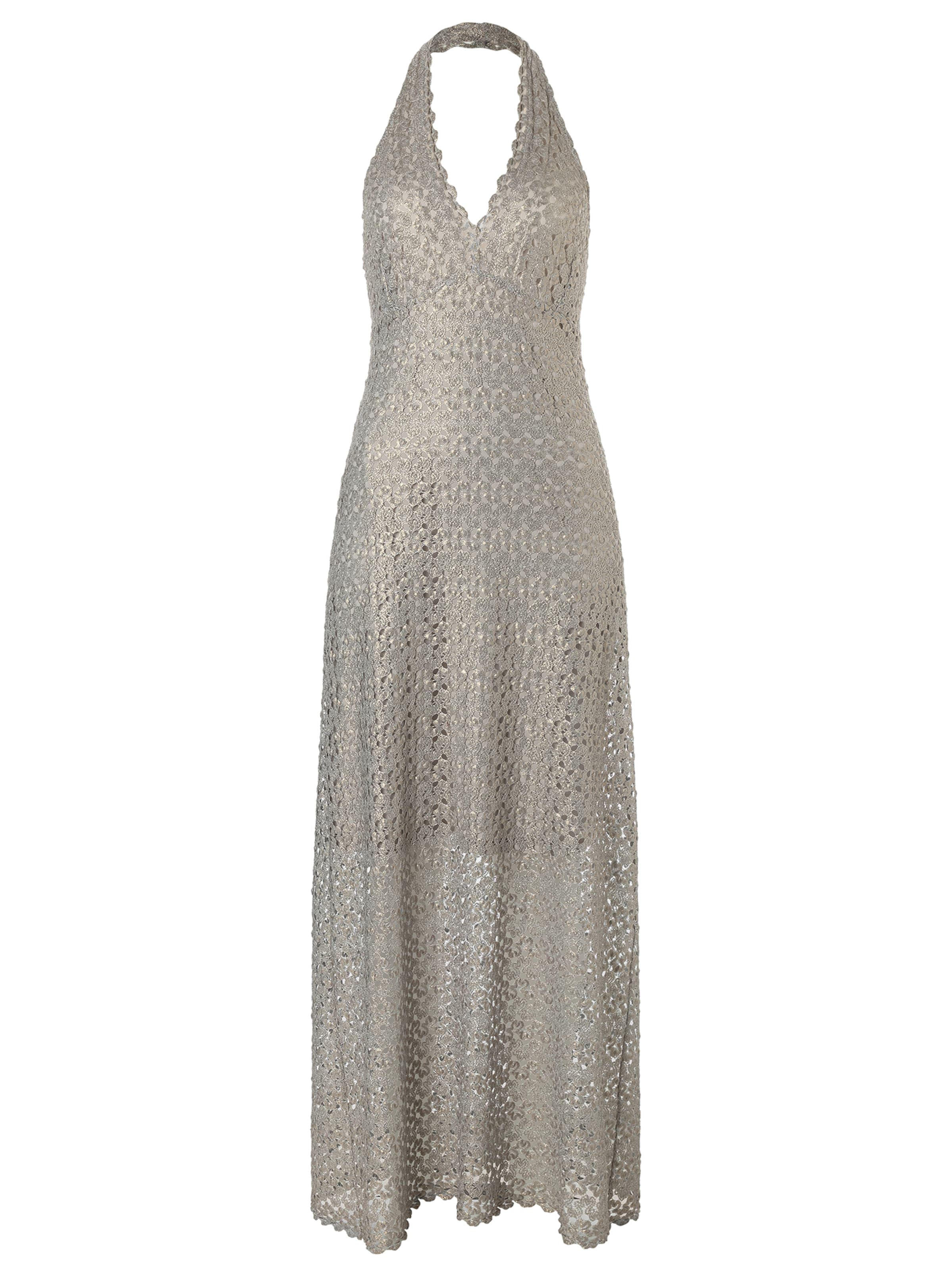 Ana Alcazar Gebreide jurk 'Zisora' in Zilver: voorkant