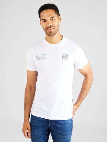 T-Shirt G-Star RAW en blanc : devant