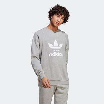 ADIDAS ORIGINALS Суичър 'Adicolor Classics Trefoil' в сиво: отпред