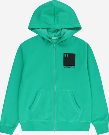 UNITED COLORS OF BENETTON Sweat jacket in Green: front