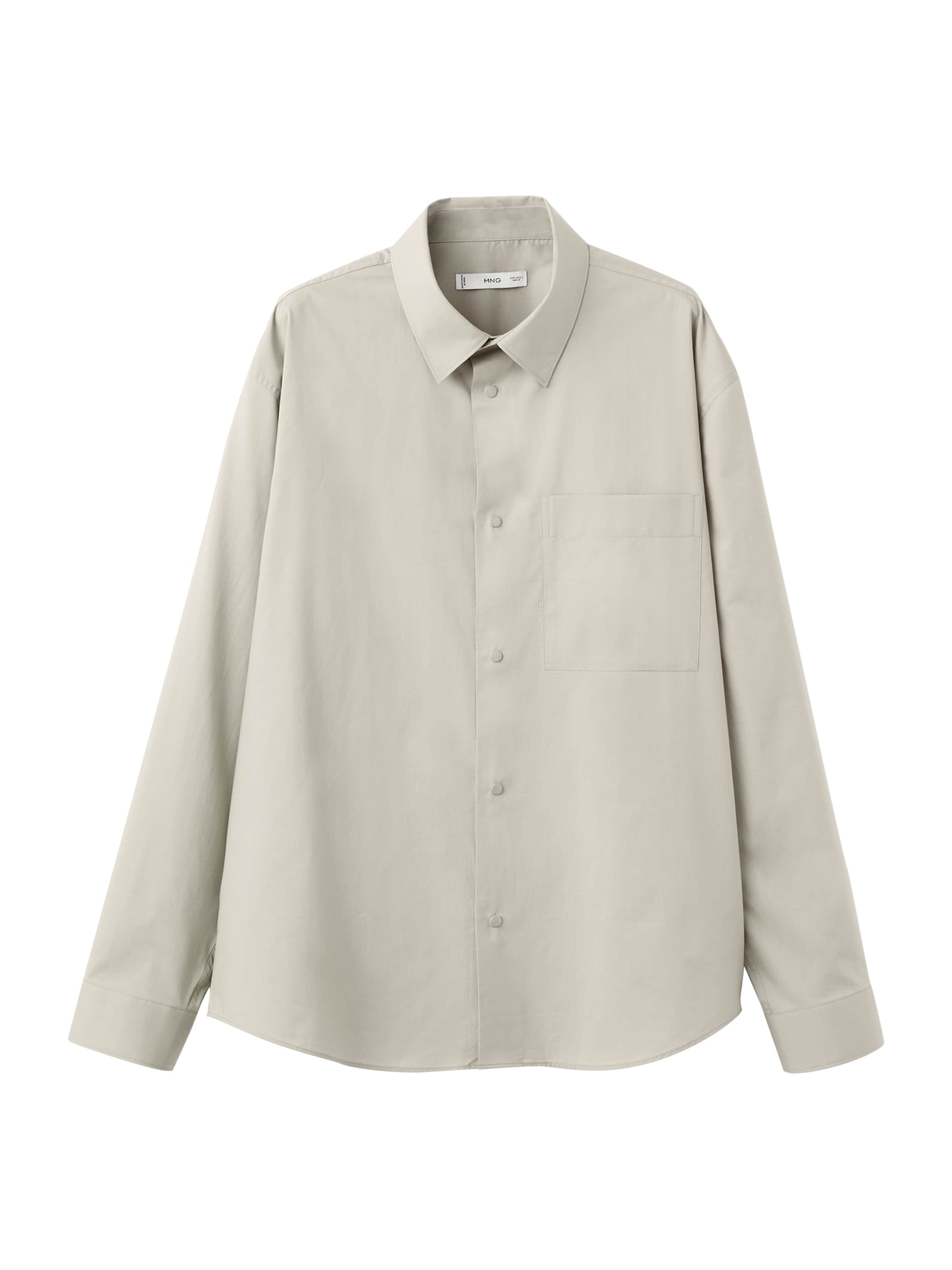 MANGO MAN Regular fit Overhemd &#x27;PLAIN&#x27; in Beige: voorkant