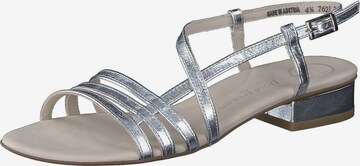 Paul Green Sandalen met riem in Zilver: voorkant