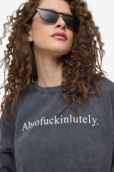 No Matter What Sweat-shirt en anthracite / blanc, Vue avec produit