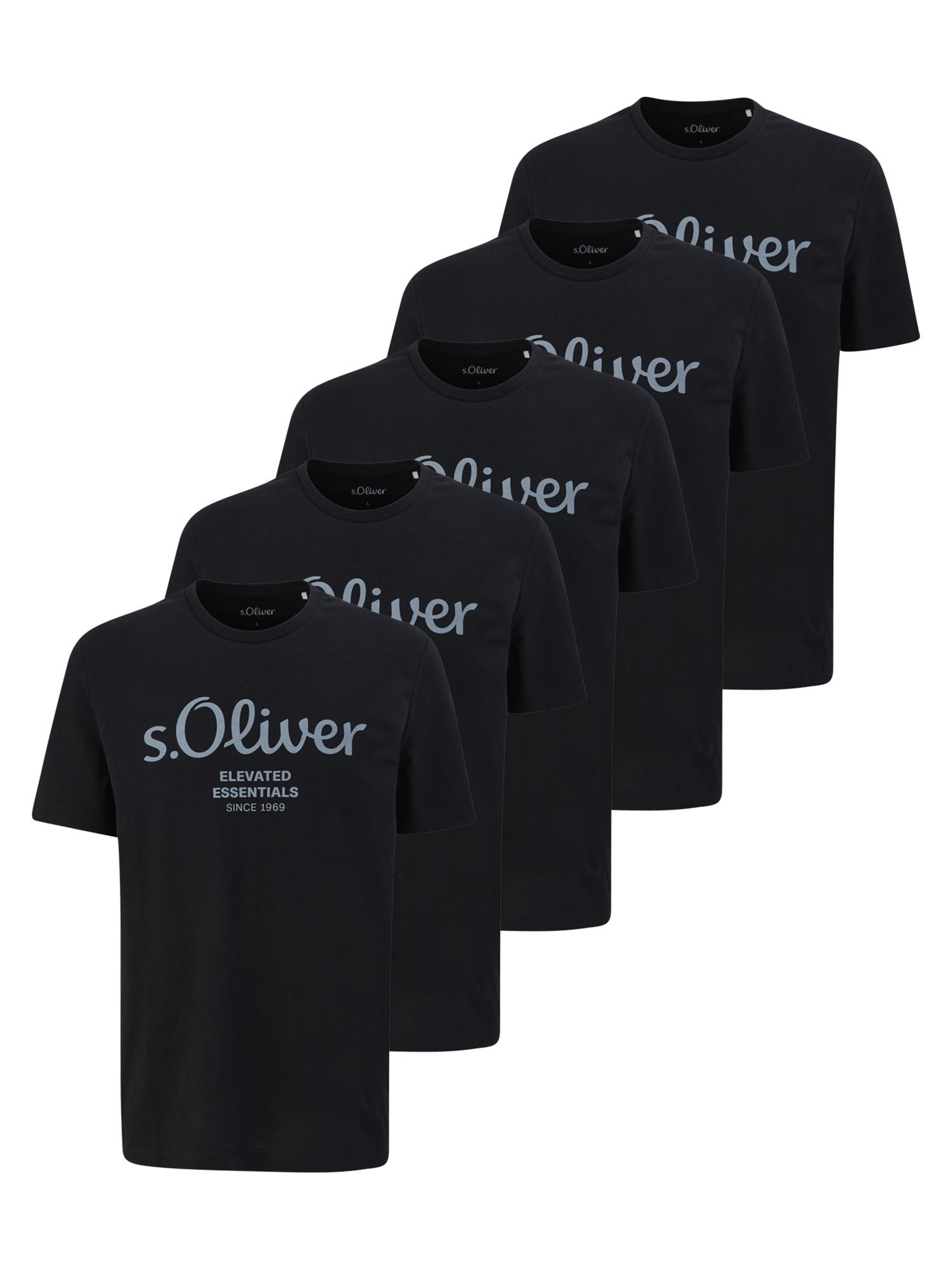 s.Oliver Shirt 'Basic'‌‌‌‌‌‌ in Schwarz: Vorderseite