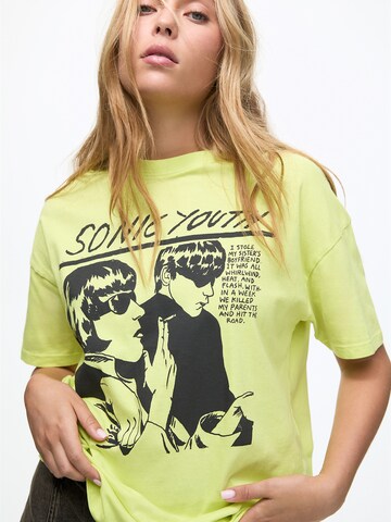 Pull&Bear Koszulka 'SONIC YOUTH' w kolorze zielony