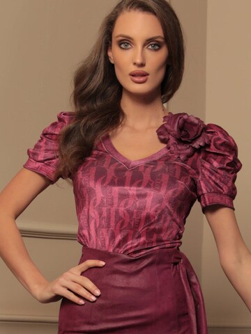 JIORO Blouse 'BURGUNDY' in Red