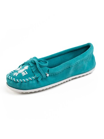 Mocassino 'Thunderbird Limited Edition' di Minnetonka in blu: frontale