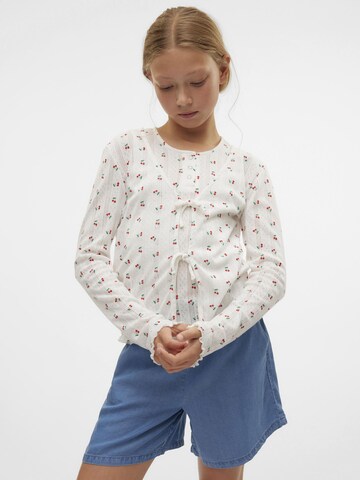 Cardigan Vero Moda Girl en blanc : devant