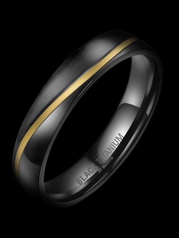 Anello 'MARRYA Ehering BT-01 aus Black Titanium – Schwarz, gelbgold plattiert' di MARRYA in grigio