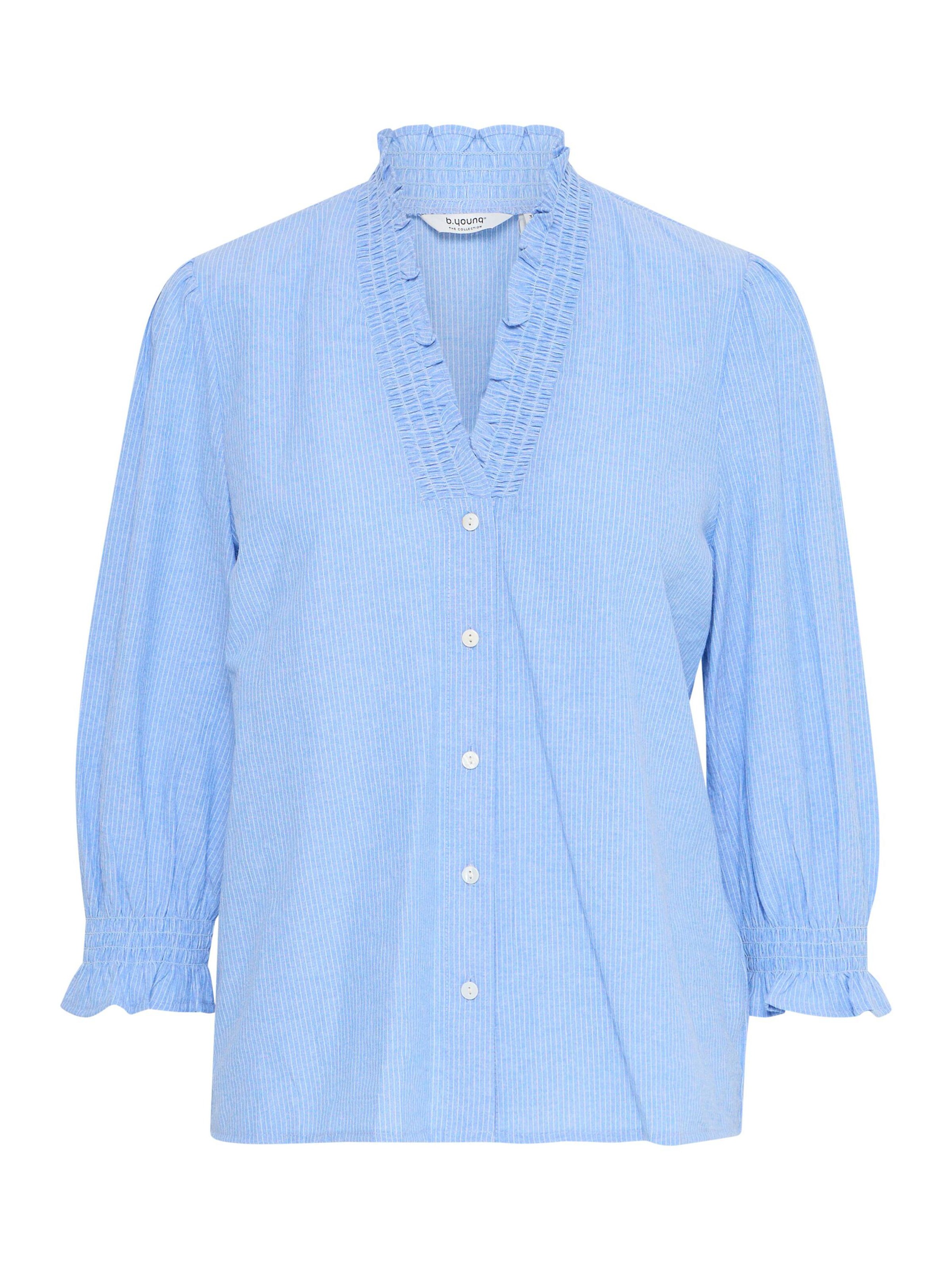 b.young Blouse 'Istribe' in Blauw: voorkant