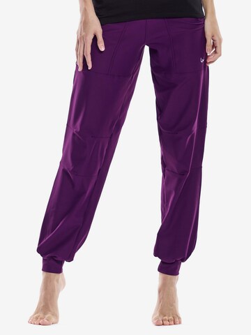 Winshape Tapered Workout Pants 'LEI101C' in Purple: front