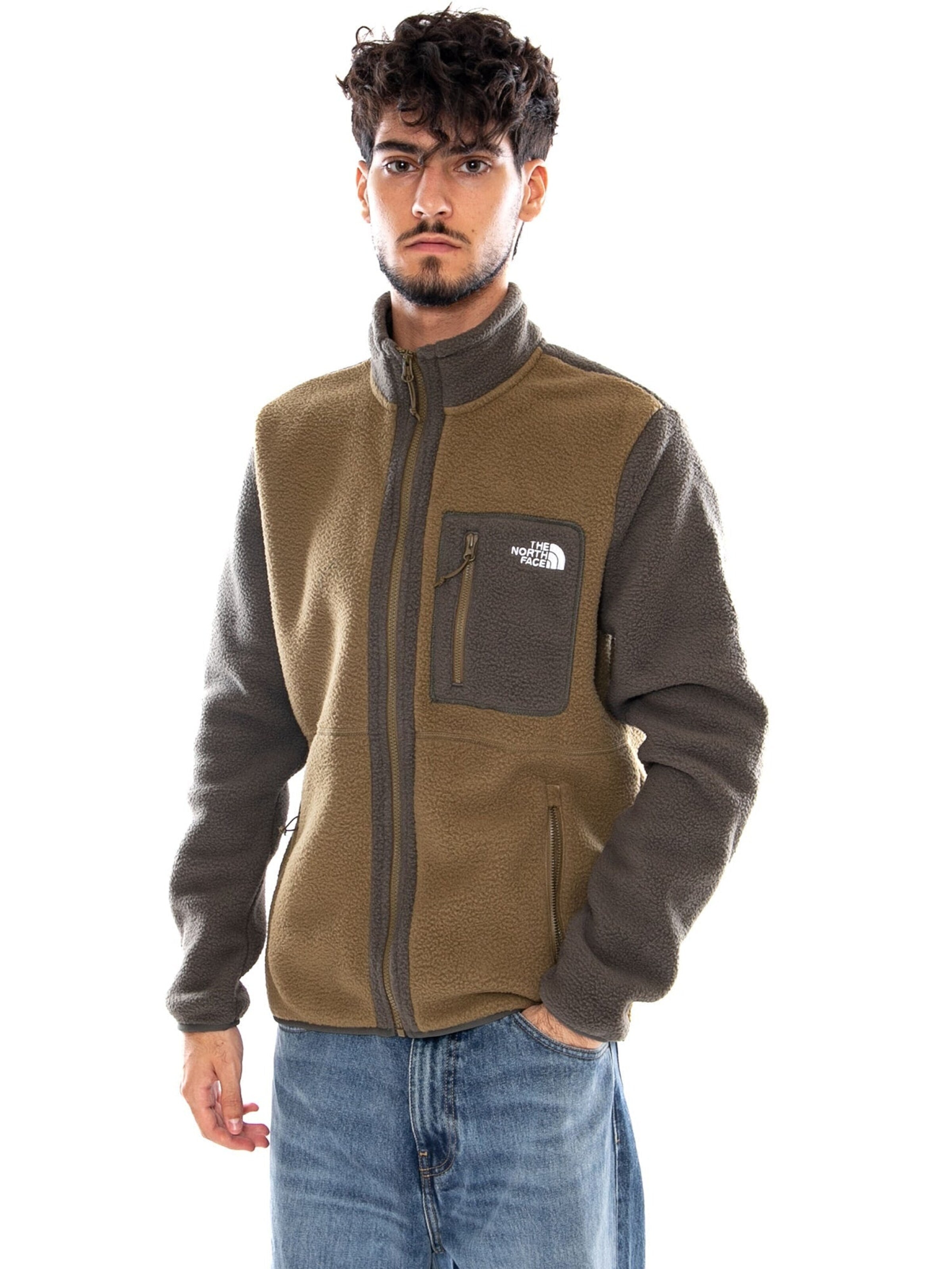 THE NORTH FACE Zip-Up Hoodie 'M YUMIORI FULL ZIP CARAWAY SEED' in Brown: front