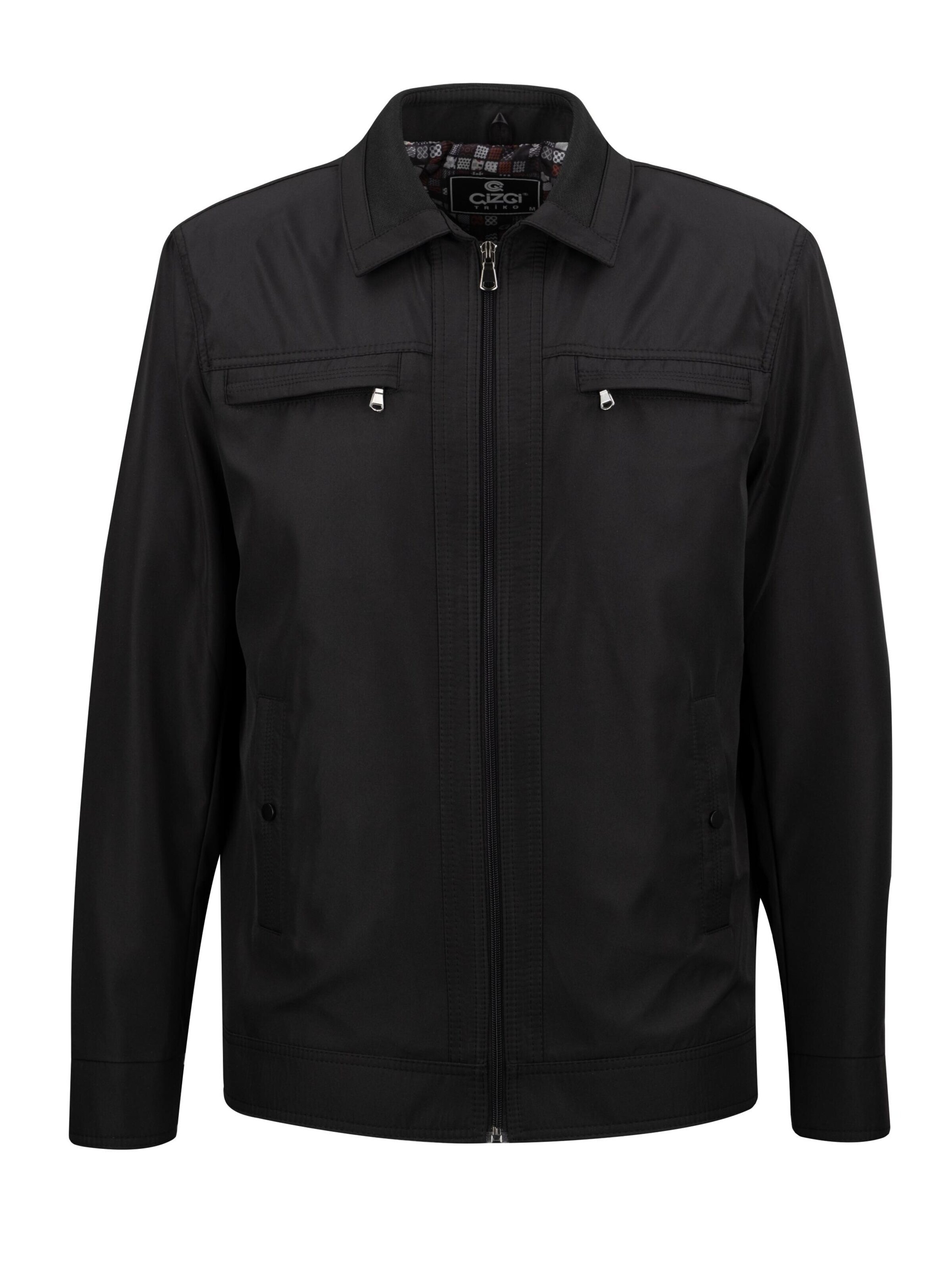 Cizgi Triko Übergangsjacke‌‌‌‌‌‌ in Schwarz: Vorderseite