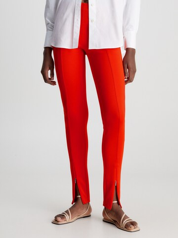 Calvin Klein Skinny Leggings in Oranje: voorkant