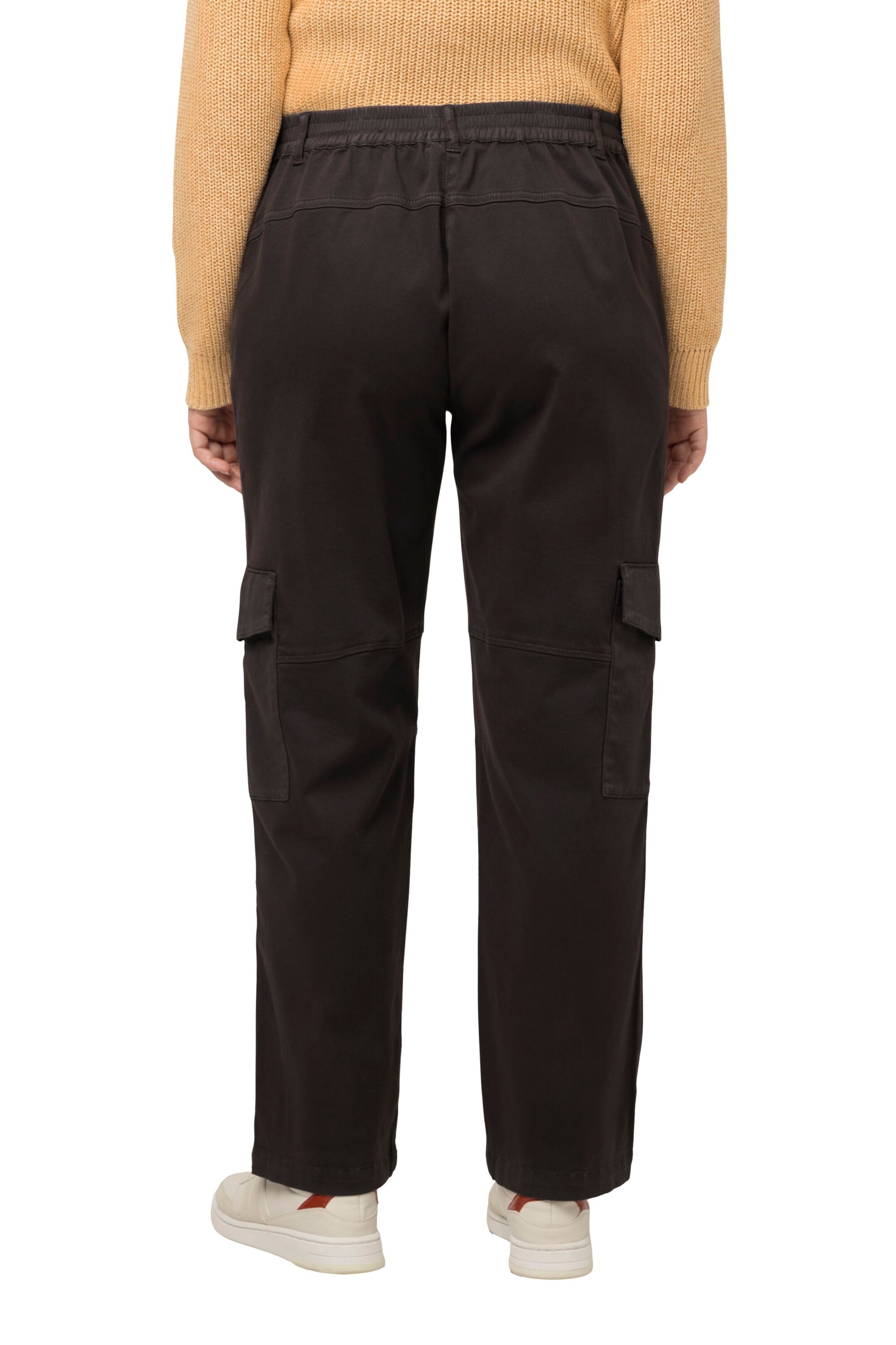 Ulla Popken Regular Cargohose in Schwarz