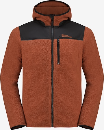 JACK WOLFSKIN - Casaco de velo funcional 'KAMMWEG PILE FZ' em vermelho: frente