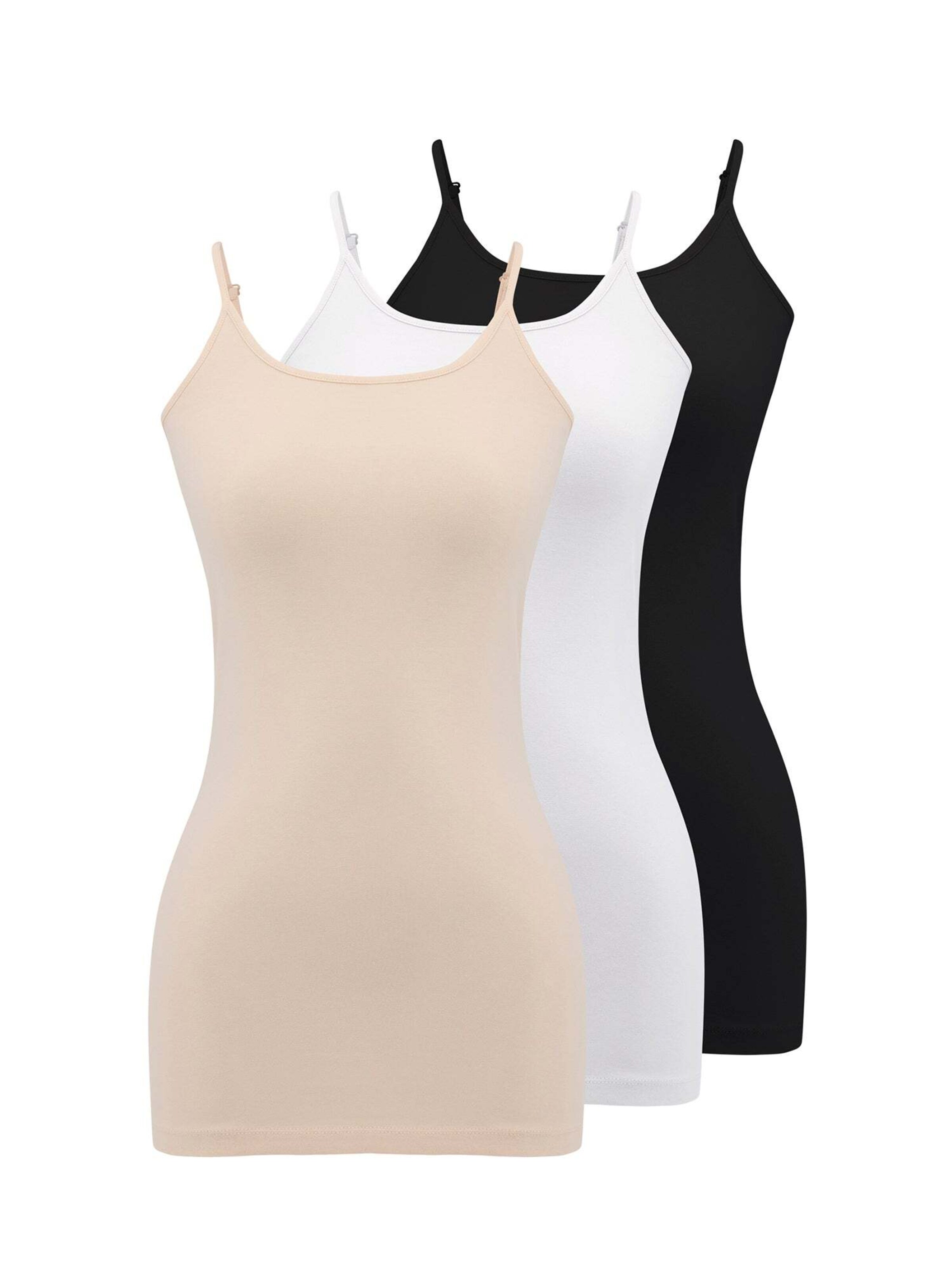 Maglietta intima ' OLIVIA SPAGHETTI TOP 3-PACK ' WESTMARK LONDON di colore nudo / nero / bianco, Visualizzazione prodotti