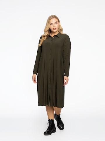 Yoek Shirt Dress 'Dolce' in Green