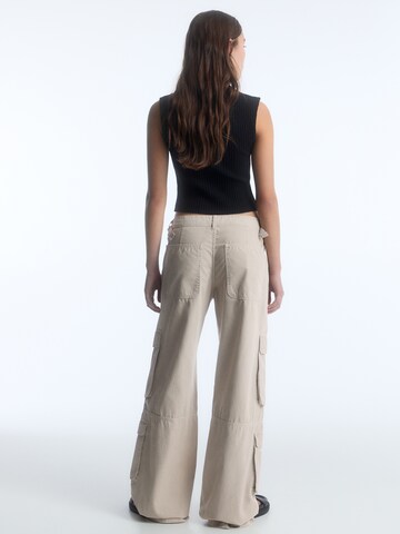 Pull&Bear Wide leg Cargojeans in Beige