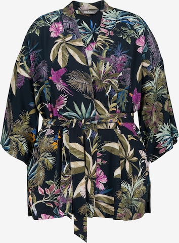 Ulla Popken Kimono in Zwart: voorkant