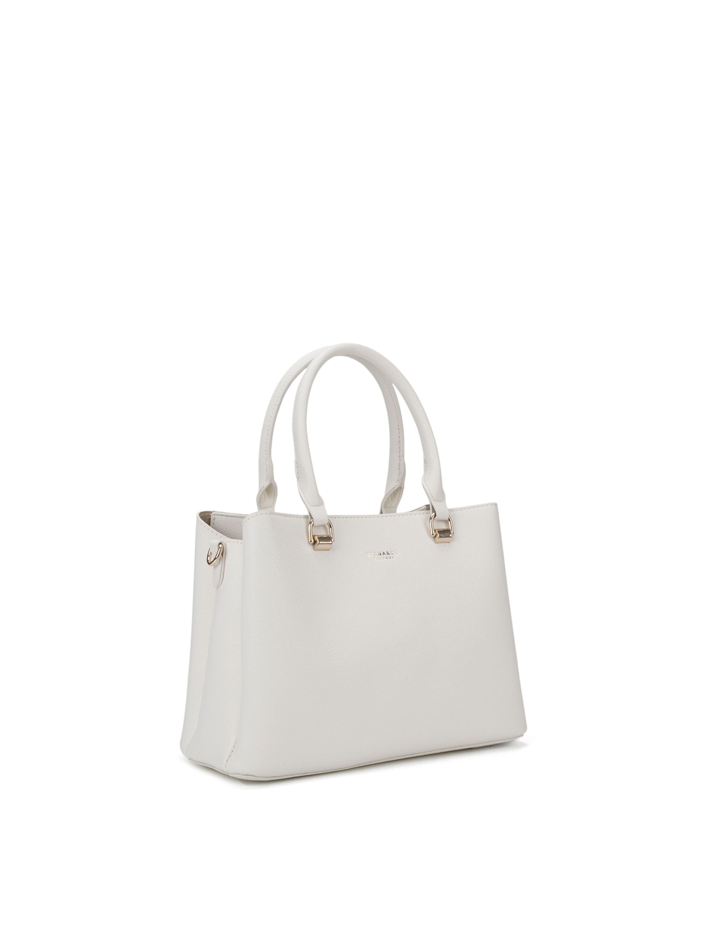 Borsa a mano 'Borsa a Mano Vegan Leather Diana & Co Firenze - Zip e Tracolla Rimovibile' di Diana&Co. in bianco