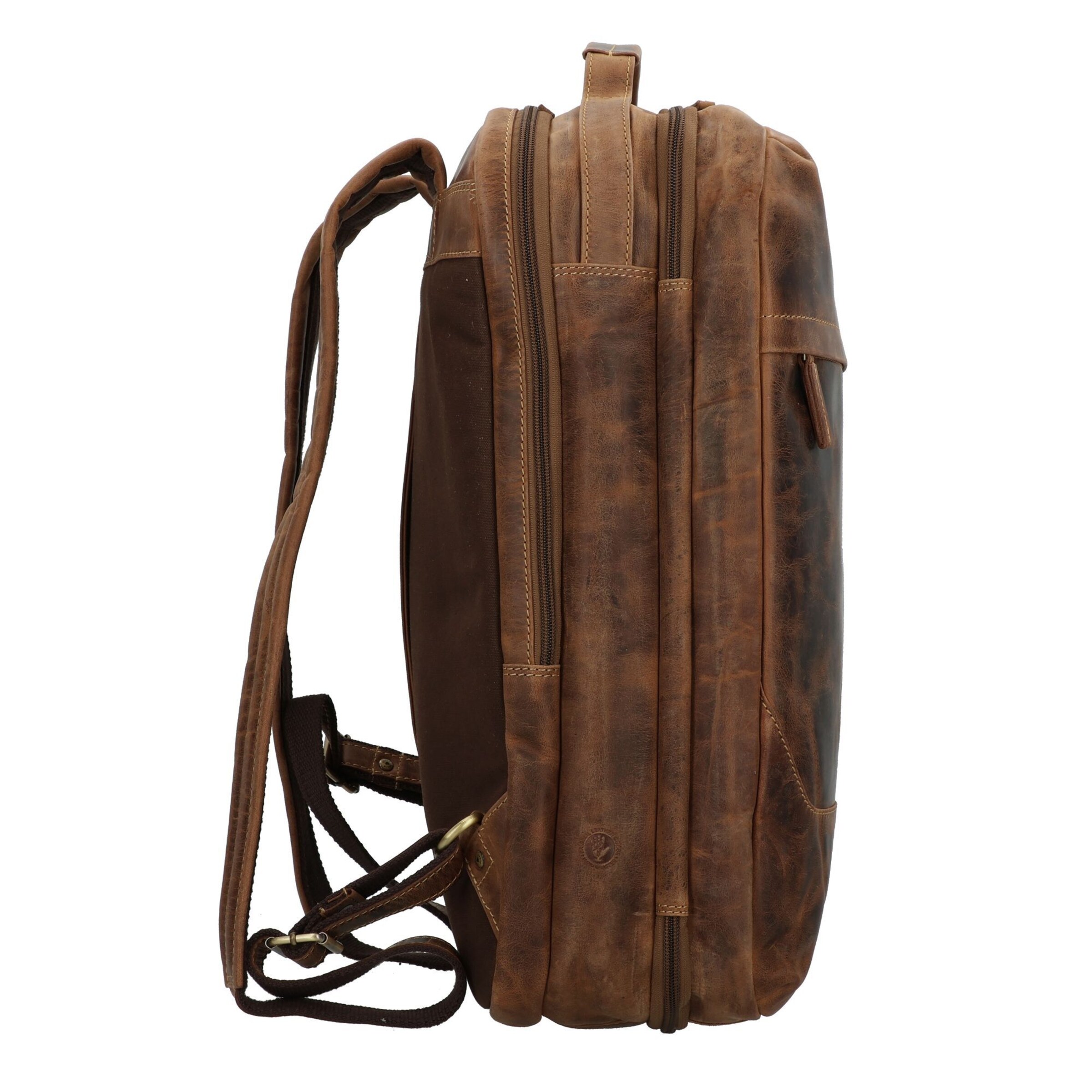 GREENBURRY Backpack 'Vintage Overnighter XL' in Brown