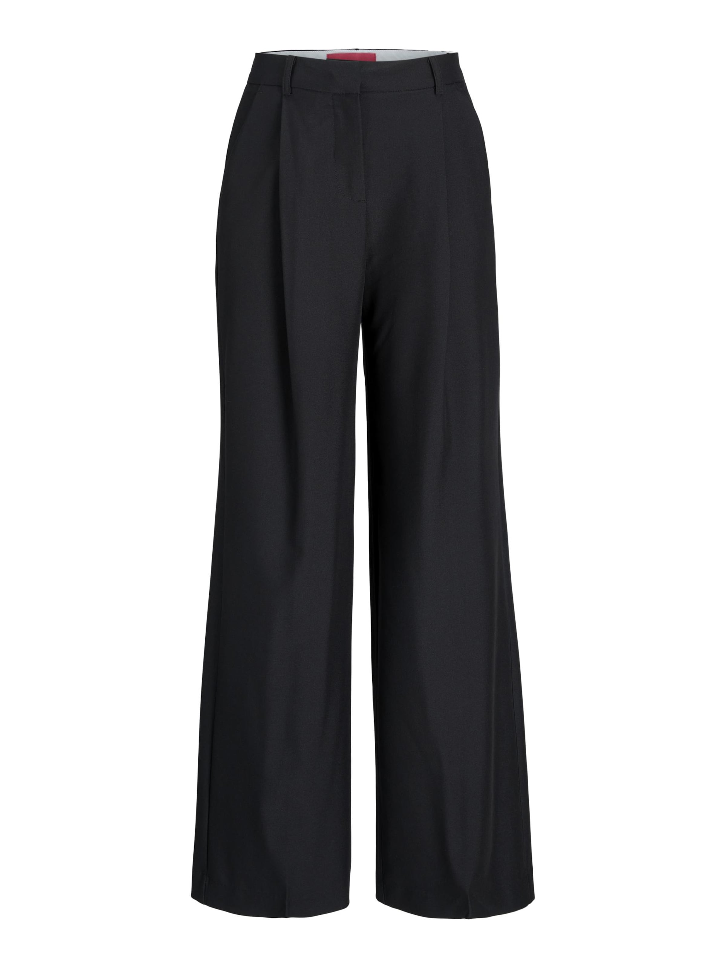 JJXX Wide leg Pleat-Front Pants 'ELLIS' in Black: front