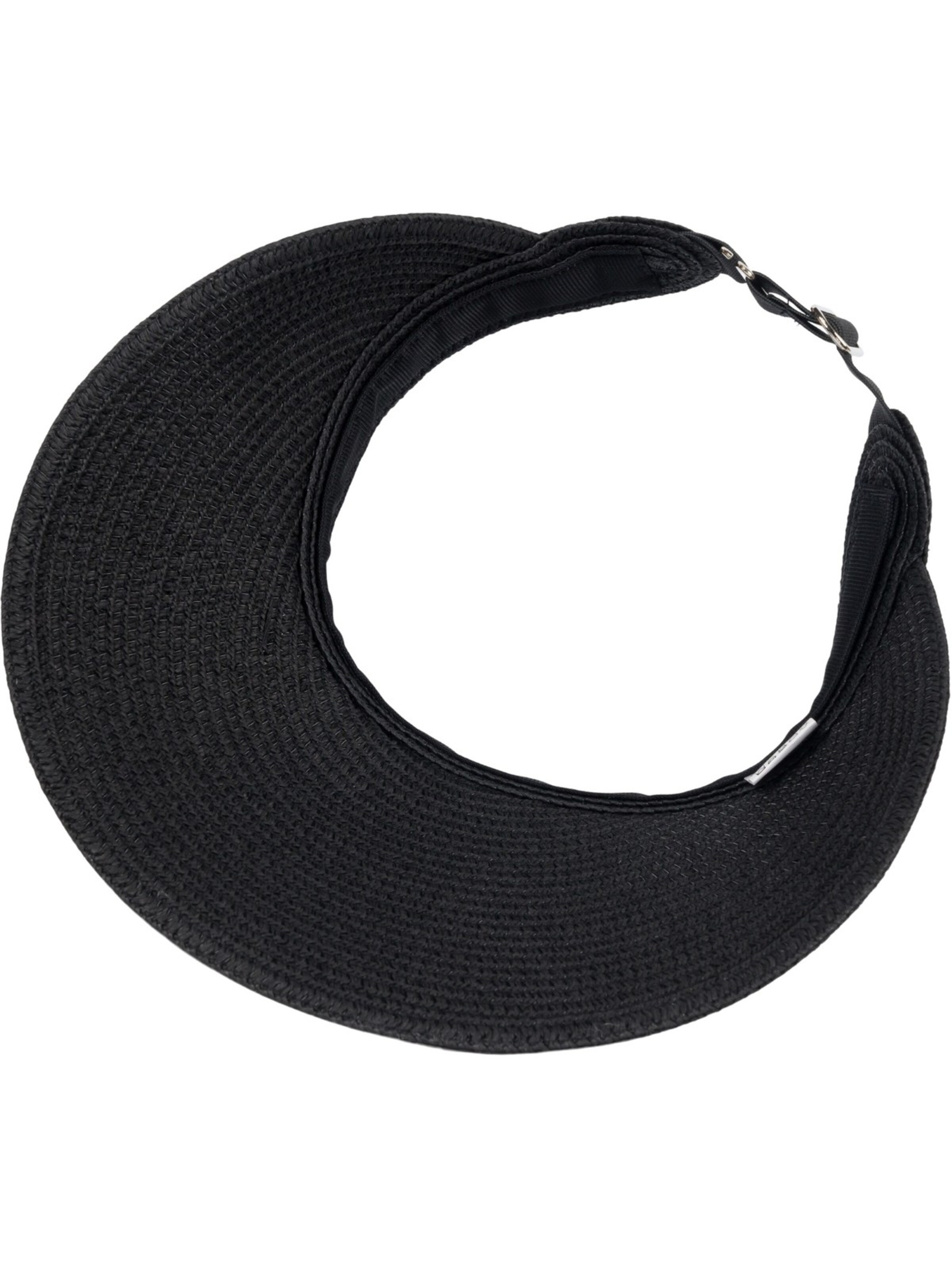 styleBREAKER Cap 'Papierstroh Visor Cap Einfarbig' in Black