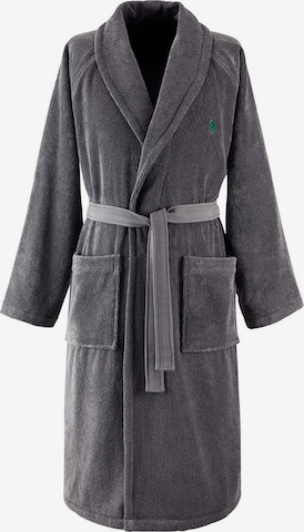 Ralph Lauren Home Bademantel lang 'POLOPLAYER' in Grau: Vorderseite