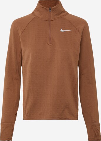 NIKE Performance shirt in Brown: front