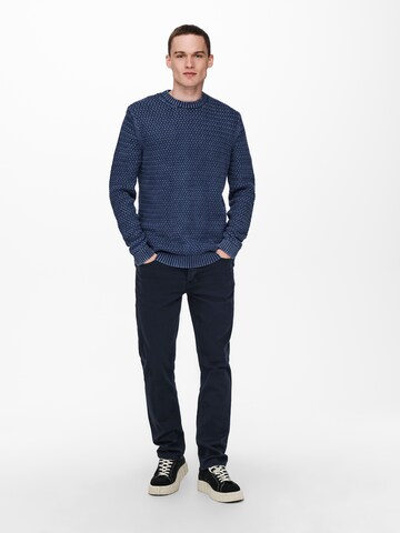 Only & Sons Sweater 'Wing' in Blue