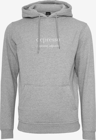 MT Men Sweatshirt 'Depresso' in Grijs: voorkant