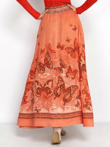 JIORO Kjol 'PAPAYA BUTTERFLIES' i orange