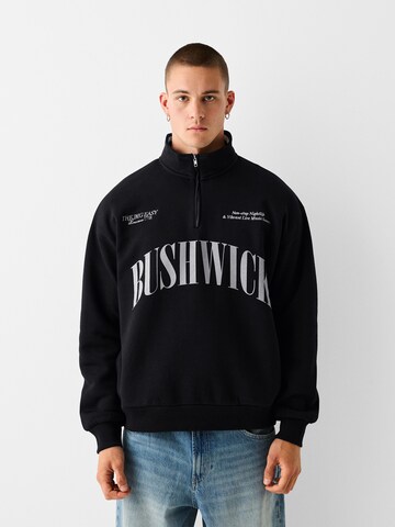 Bershka Sweatshirt in Black: front