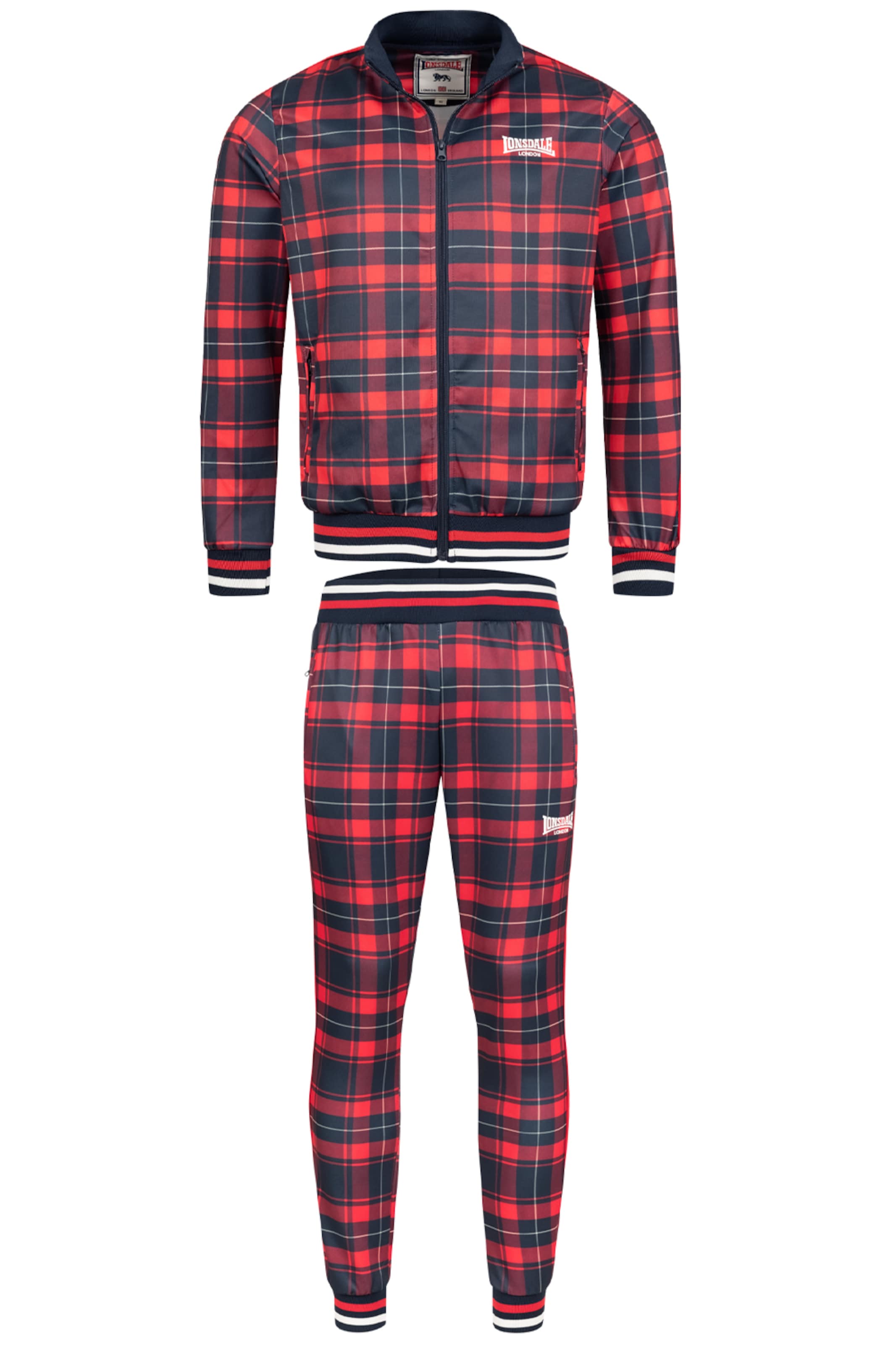 Completo per l'allenamento 'WICKSTONE' di LONSDALE in rosso: frontale