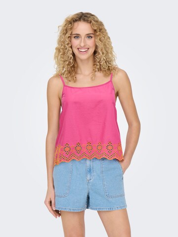 ONLY - Top 'ONLLOU' en rosa: frente
