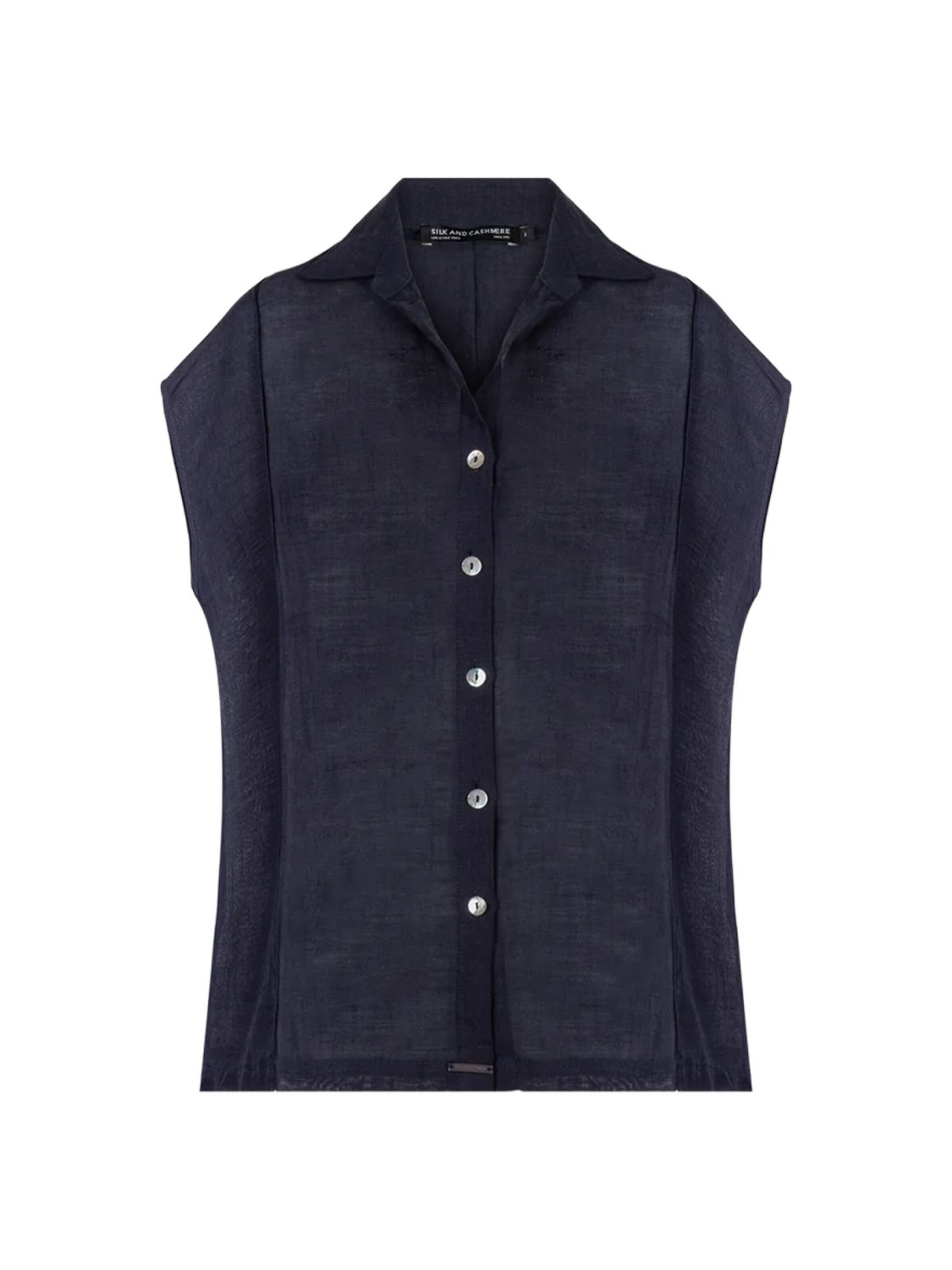 SILK & CASHMERE Shirt in Blue: front