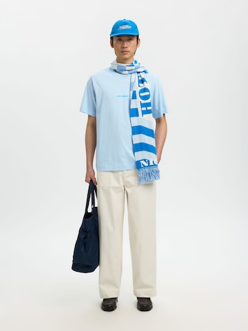 T-Shirt 'SLHElias' SELECTED en bleu