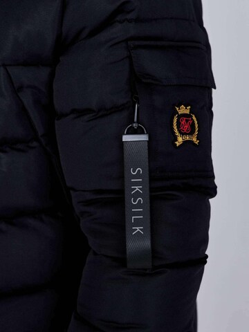 SikSilk Winter Jacket 'Parka' in Black: front