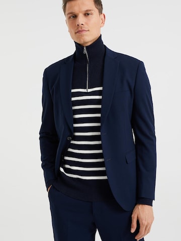 WE Fashion Slim fit Colbert in Blauw: voorkant