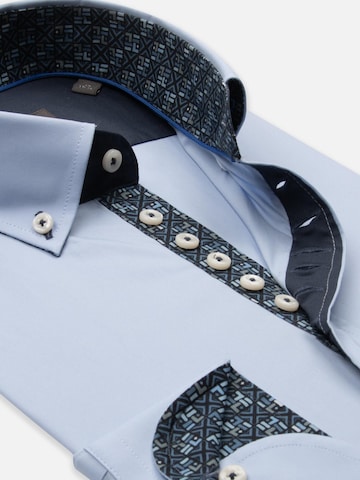 Slim fit Camicia 'Donatello Iconic Poplin Stretch Man Shirt Red' di 7Camicie in blu