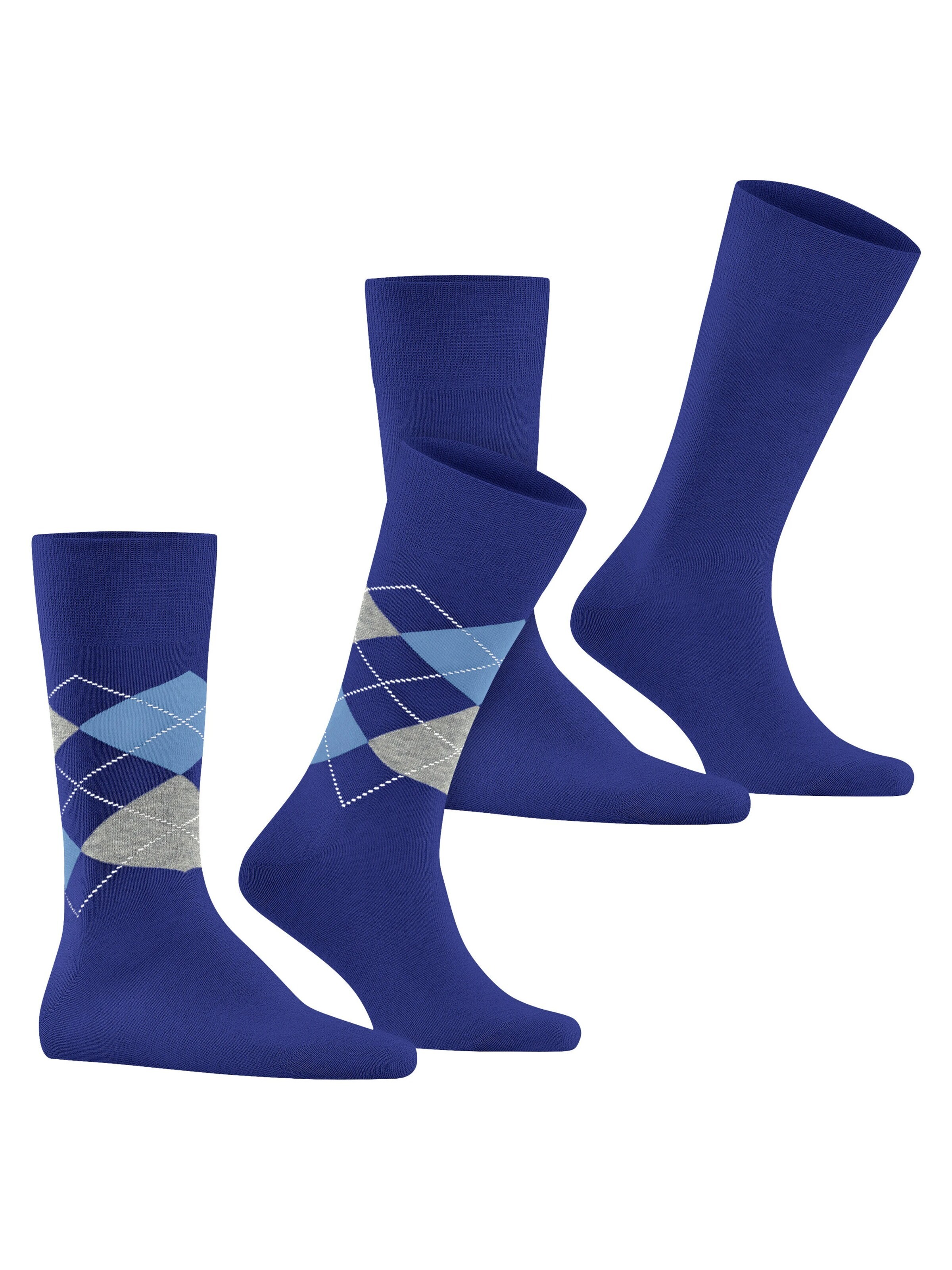 BURLINGTON Socks 'Everyday Argyle Mix 2-Pack' in Blue