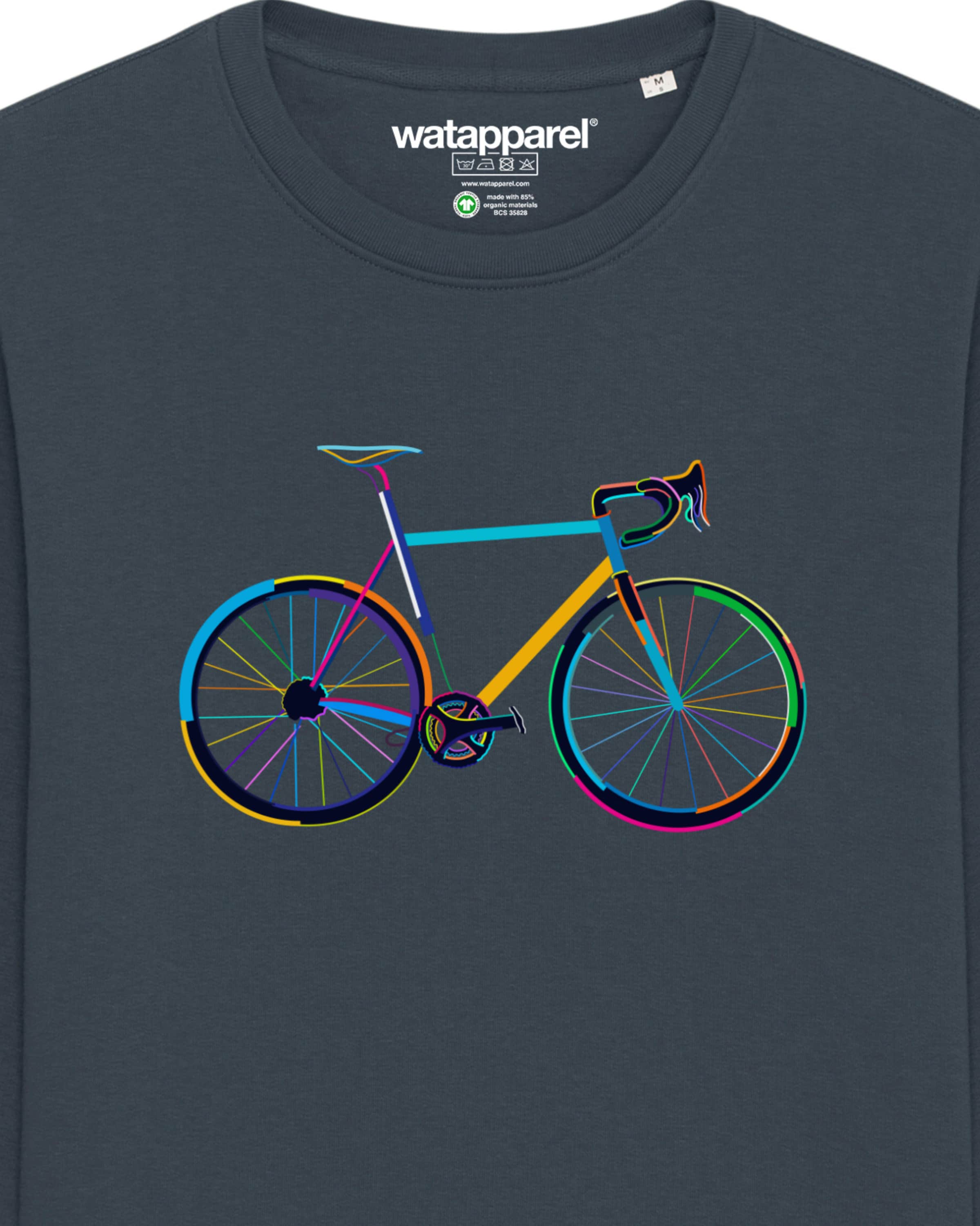 Sweat-shirt ' Fahrrad by night ' Watapparel en gris