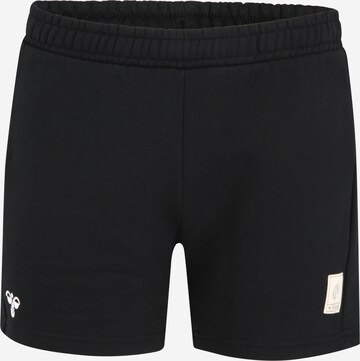 Hummel Regular Workout Pants in Black: front