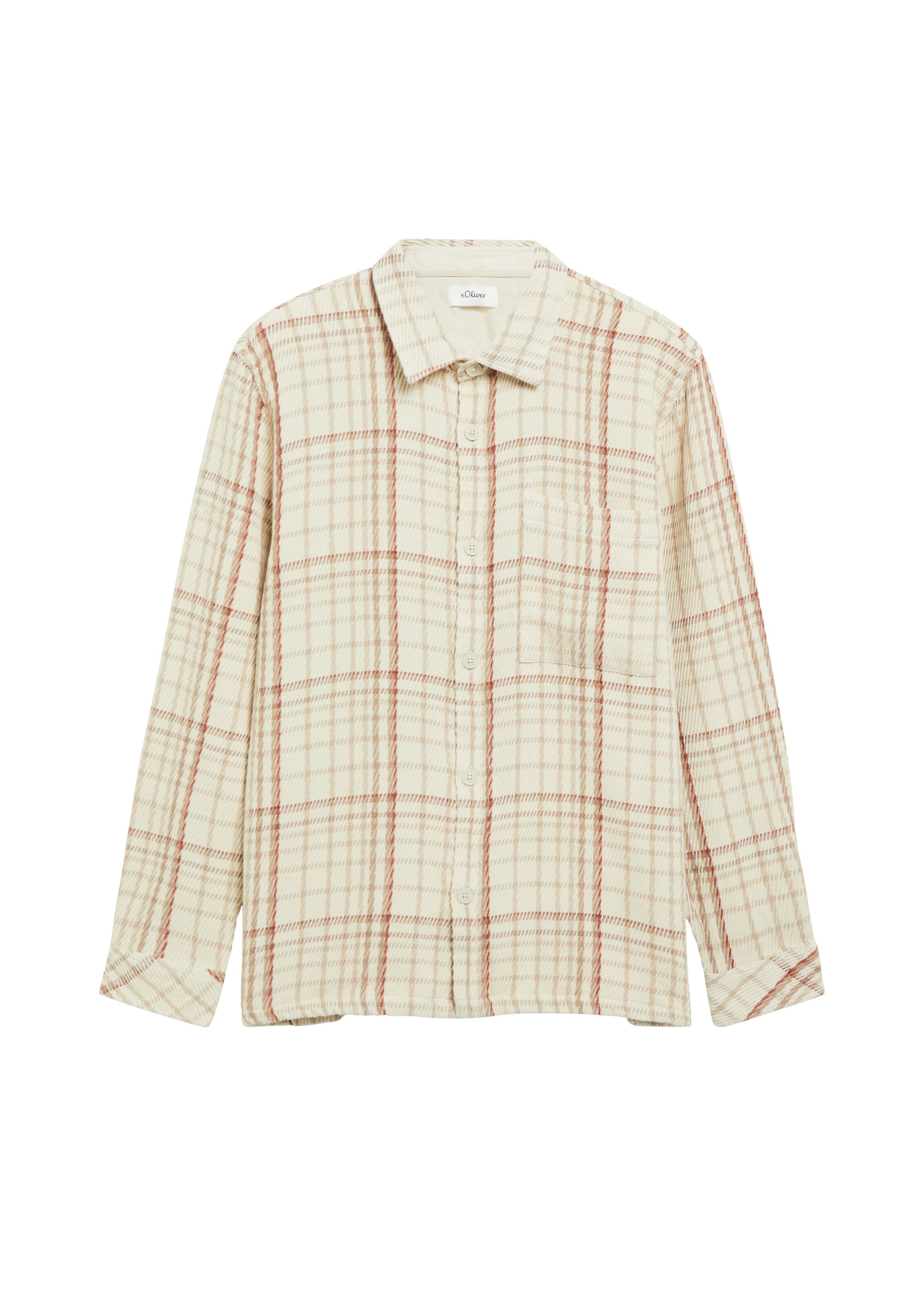 s.Oliver Button Up Shirt in XXXL in Cream / Chestnut brown, Item view