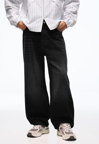 Bershka Barrel Jeans i svart: framsida