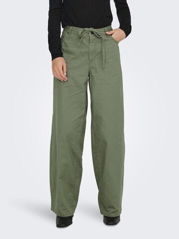 Wide Leg Pantalon 'JDYMaeve' JDY en vert : devant