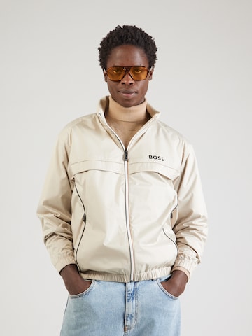 BOSS Tussenjas in Beige: voorkant