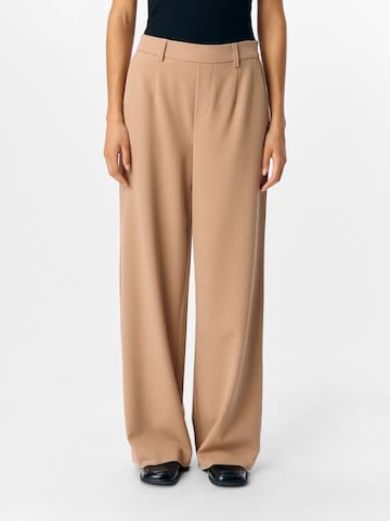 OBJECT Wide leg Chino trousers 'OBJLisa' in Beige: front